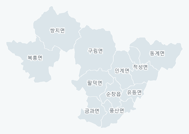 순창군 행정동 경계 지도