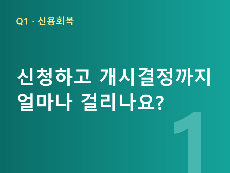 신청하고 개시결정까지 얼마나 걸리나요?